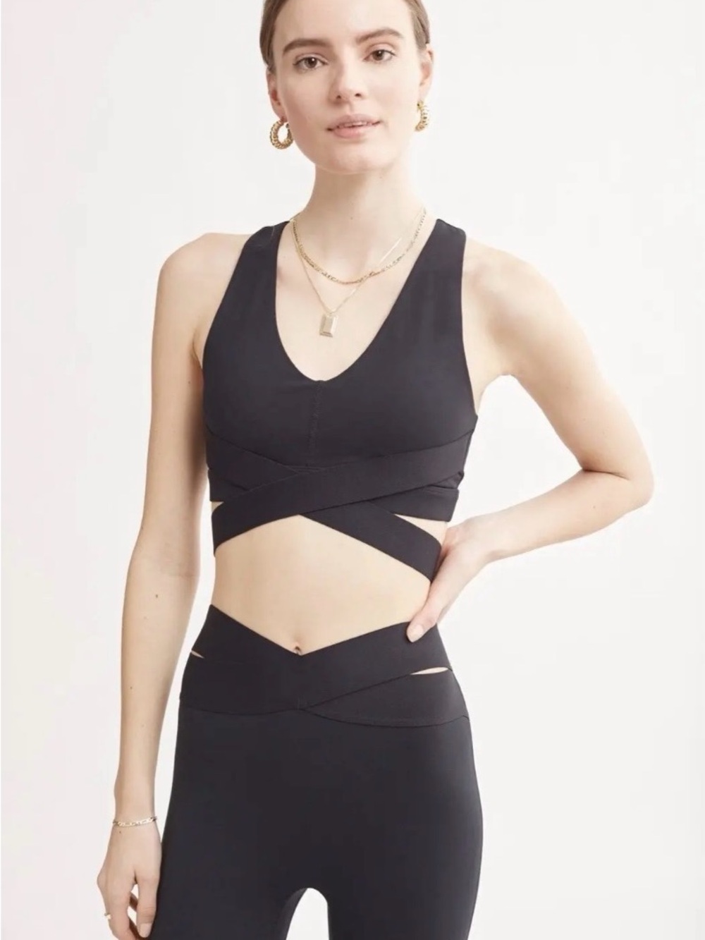 4-Piece Black Activewear Lot Le Ore Bandier Garage Sports Bras & Leggings M/L - Picture 6 of 7